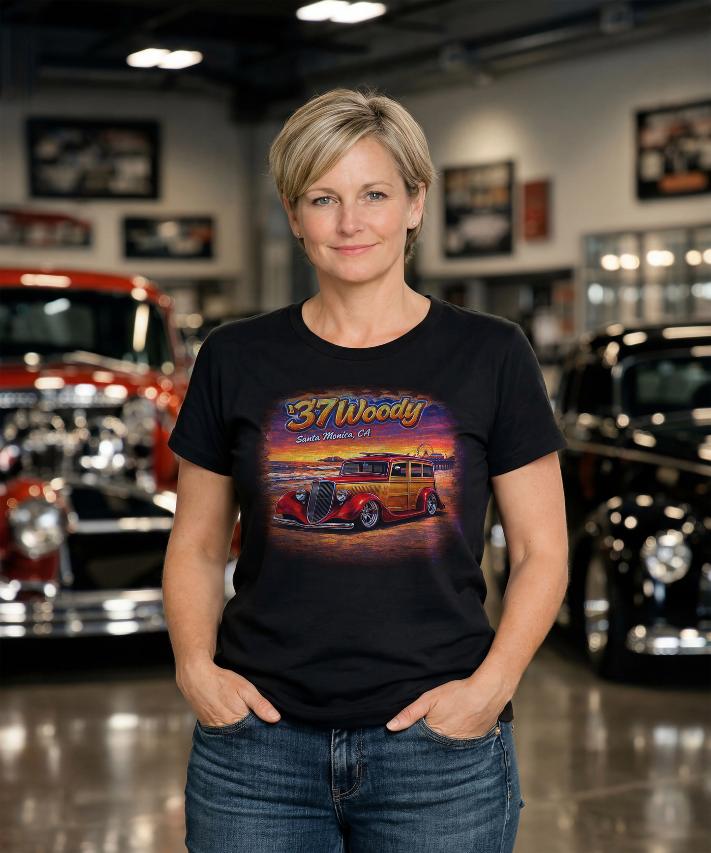 ’37 Woody – Santa Monica, California | American Steel 50 State Series Tee