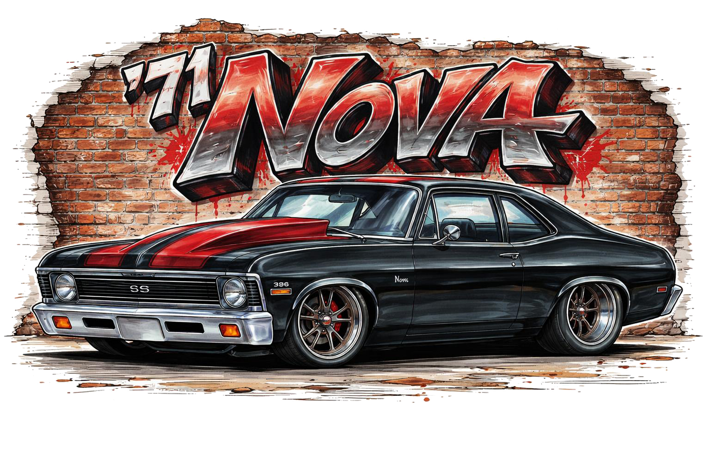 ’71 Nova Muscle Car T-Shirt – American Steel Series